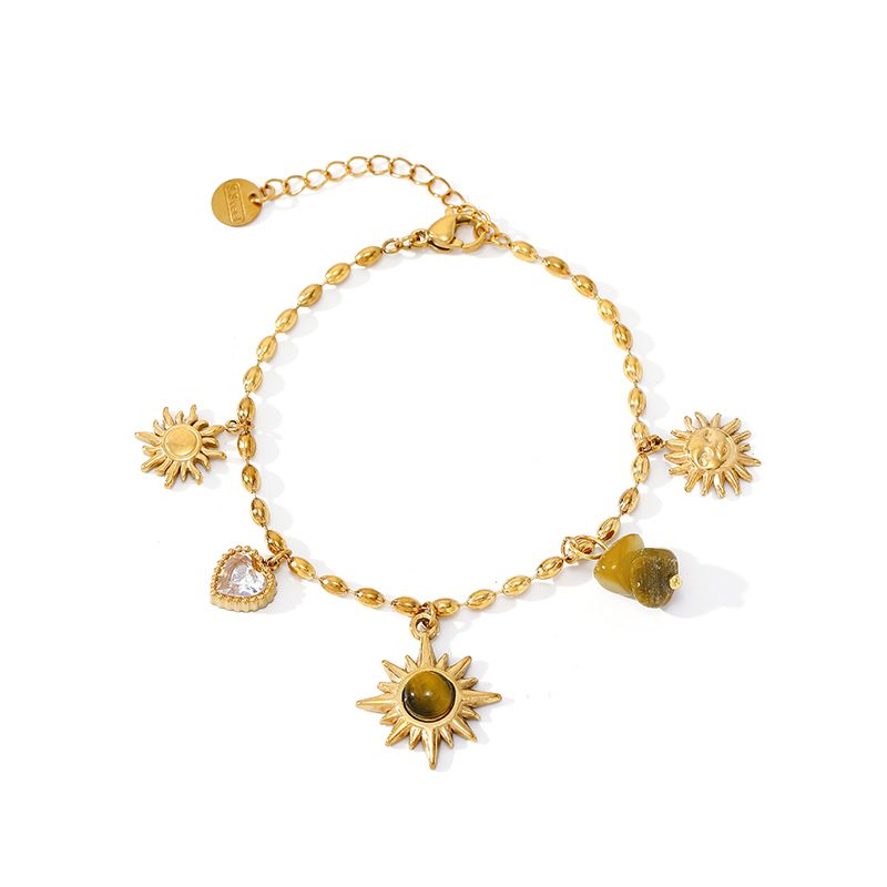 Ivanda Tiger's Eye Charm Bracelet Sun Heart Gold CH2602992-4 Ivanda Tiger's Eye Charm Bracelet Sun Heart Gold CH2602992-4 - view 4