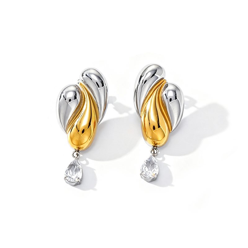 Ivanda Chunky Geometric Drop Earrings Gold YHTSE-260502 Ivanda Chunky Geometric Drop Earrings Gold YHTSE-260502 - view 3