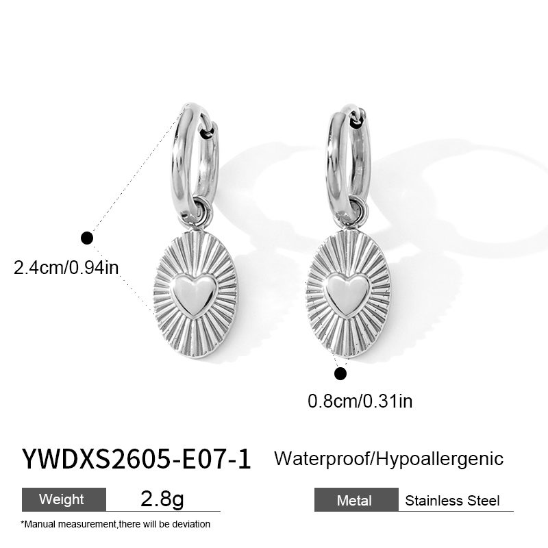 Ivanda Heart Medallion Hoop Earrings Gold YWDXS2605-E07 - view 1