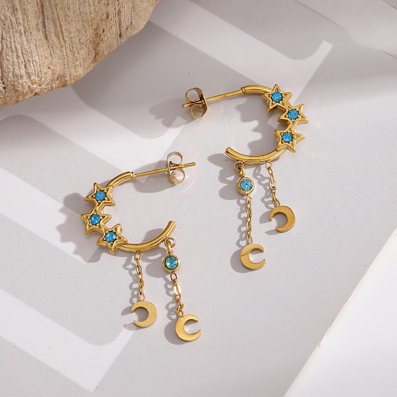 Ivanda Star & Moon Huggie Earrings Celestial Gold YWD2-S2605419-E-301 Ivanda Star & Moon Huggie Earrings Celestial Gold YWD2-S2605419-E-301 - view 3