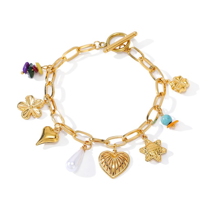 Ivanda Gold Charm Bracelet Butterfly Coin Heart CH1190 - view 5