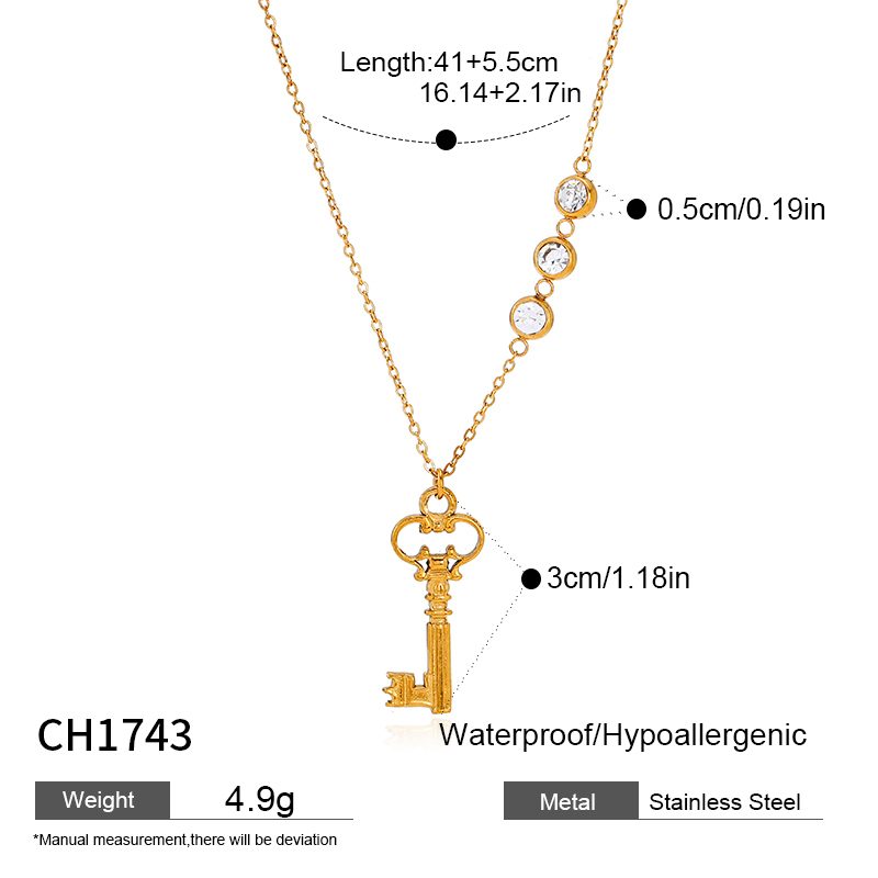 Ivanda Engraved Tag Pendant Necklace Gold Stainless Steel CH1067-1 Ivanda Engraved Tag Pendant Necklace Gold Stainless Steel CH1067-1 - view 4