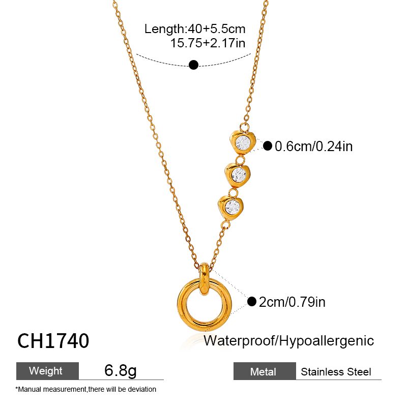 Ivanda Engraved Tag Pendant Necklace Gold Stainless Steel CH1067-1 Ivanda Engraved Tag Pendant Necklace Gold Stainless Steel CH1067-1 - view 2