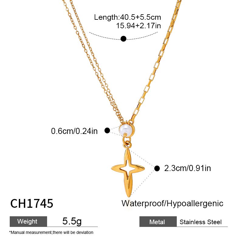 Ivanda Engraved Tag Pendant Necklace Gold Stainless Steel CH1067-1 Ivanda Engraved Tag Pendant Necklace Gold Stainless Steel CH1067-1 - view 5