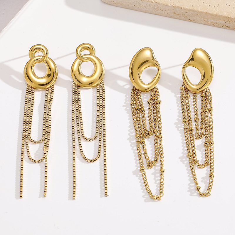 Ivanda Chain Tassel Drop Earrings Gold CHZRK616-44 Ivanda Chain Tassel Drop Earrings Gold CHZRK616-44 - view 5