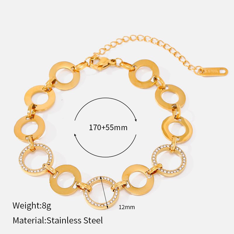 Ivanda Clover Link Bracelet Crystal Gold CHZRK616-1 - view 4