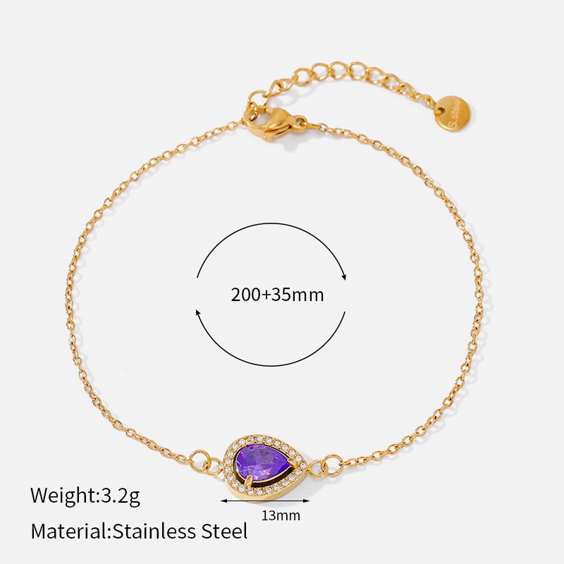 Ivanda Green Stone Halo Bracelet Gold CHZRK616-23 - view 2