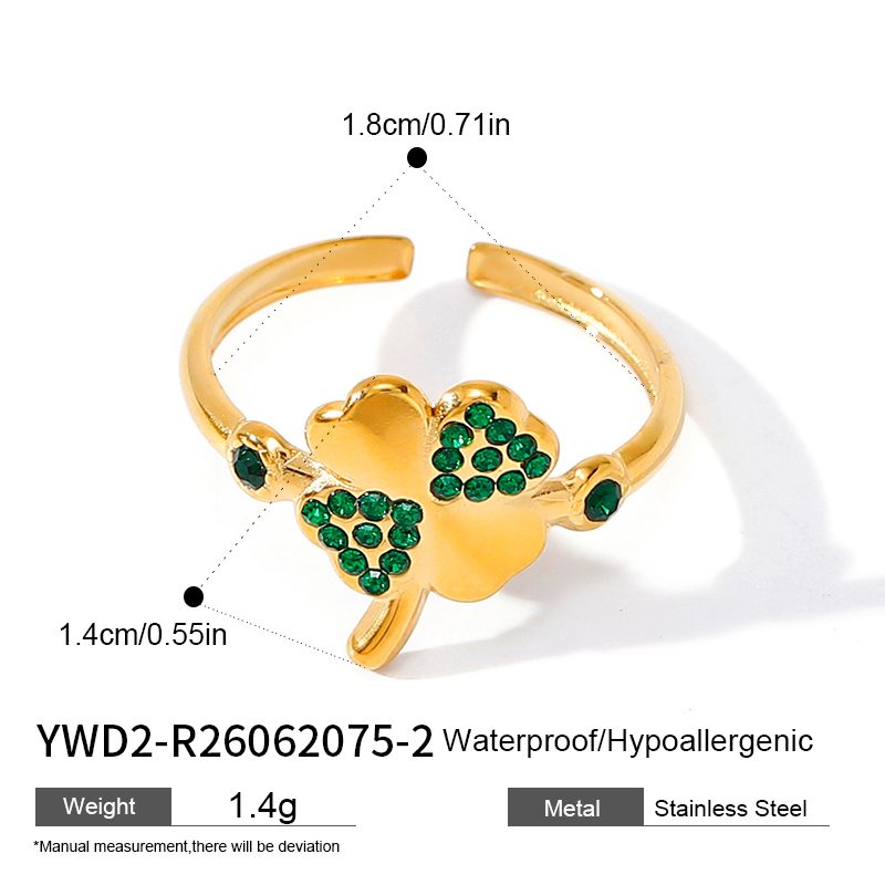 Ivanda Clover Ring Gold Stainless Steel YWD2-R26062075-1 Ivanda Clover Ring Gold Stainless Steel YWD2-R26062075-1 - view 2