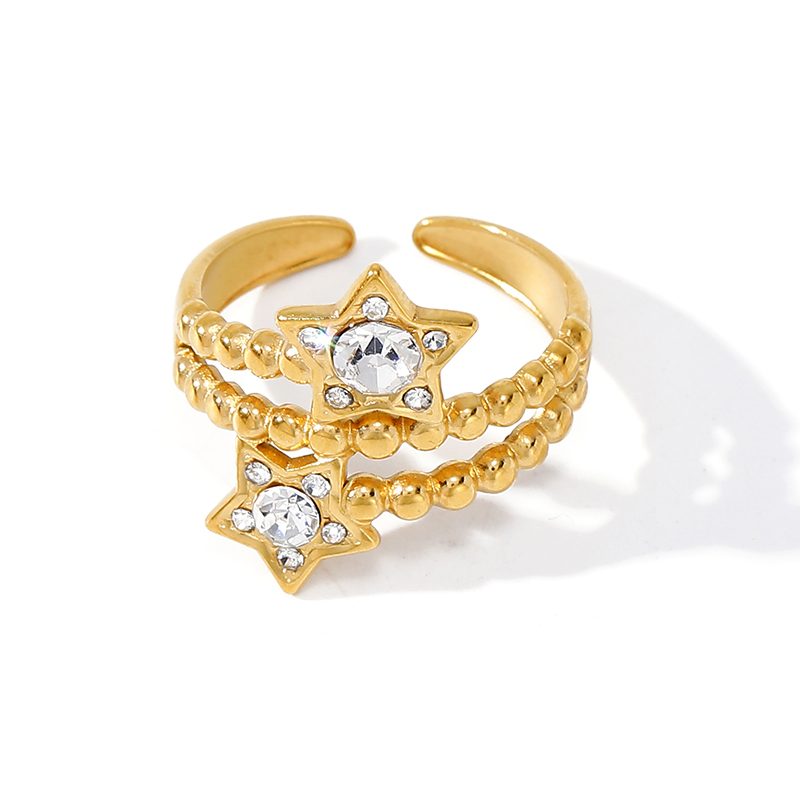 Ivanda Beaded Star Ring Purple Crystal Gold YWD2-R26062072-1 Ivanda Beaded Star Ring Purple Crystal Gold YWD2-R26062072-1 - view 6