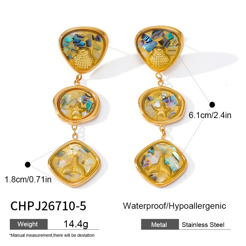 Ivanda Heart Link Stone Drop Necklace Gold CHPJ26710-4 Ivanda Heart Link Stone Drop Necklace Gold CHPJ26710-4 - view 2