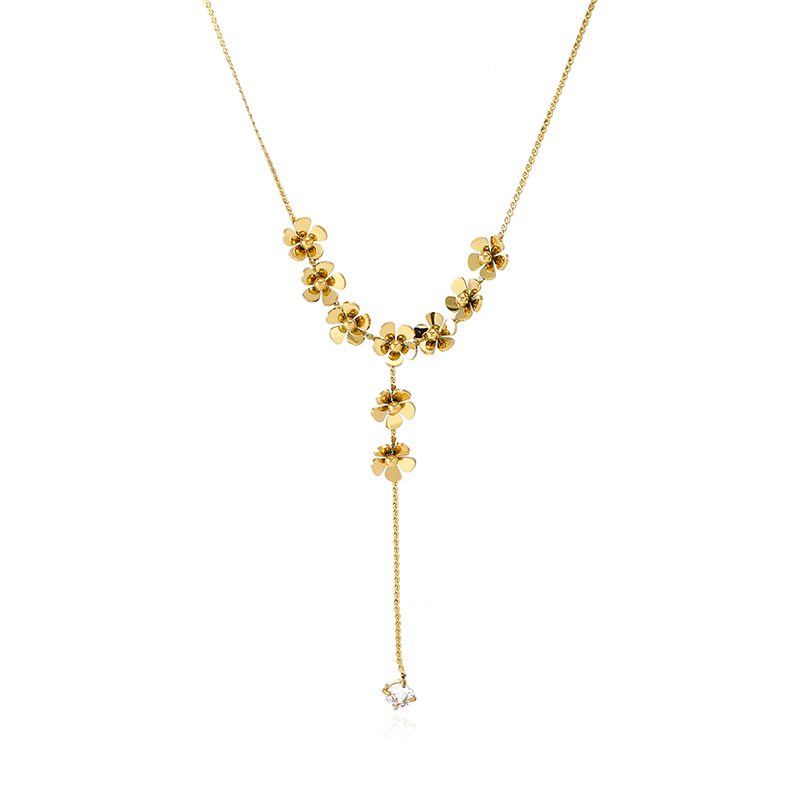Ivanda Rose Station Lariat Necklace PVD 18K Gold Plated Stainless Steel CH1925 Ivanda Rose Station Lariat Necklace PVD 18K Gold Plated Stainless Steel CH1925 - view 5