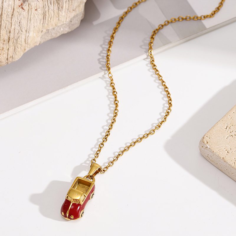 Ivanda Red Cherry Pendant Necklace Gold CPXB-099 - view 4