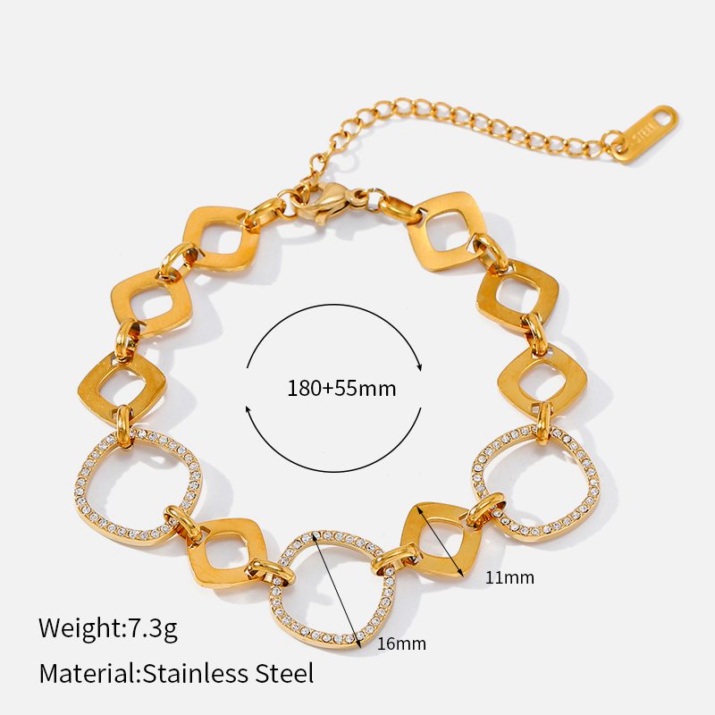Ivanda Clover Link Bracelet Crystal Gold CHZRK616-1 - view 2