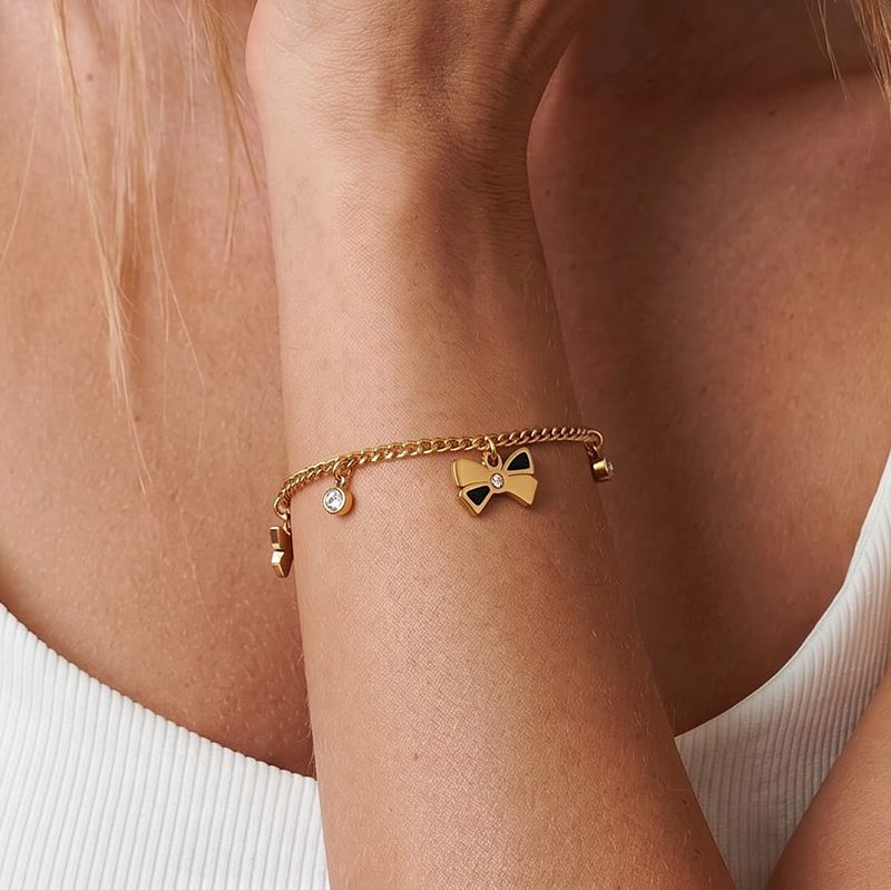 Ivanda Heart Paperclip Anklet PVD 18K Gold Plated Stainless Steel CHOFS-0334-J - view 4