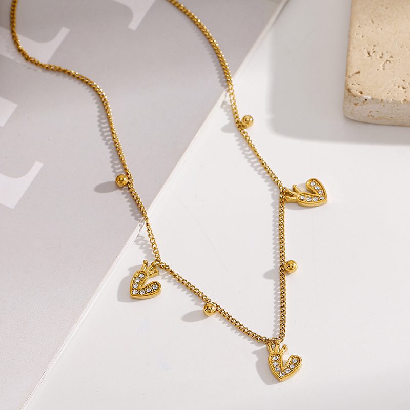 Ivanda Crowned Heart Charm Necklace PVD 18K Gold Plated Stainless Steel CH1927 Ivanda Crowned Heart Charm Necklace PVD 18K Gold Plated Stainless Steel CH1927 - view 4