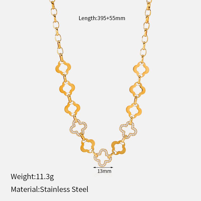 Ivanda Chunky Pavé Link Necklace Gold Statement CHZRK616-5 Ivanda Chunky Pavé Link Necklace Gold Statement CHZRK616-5 - view 4