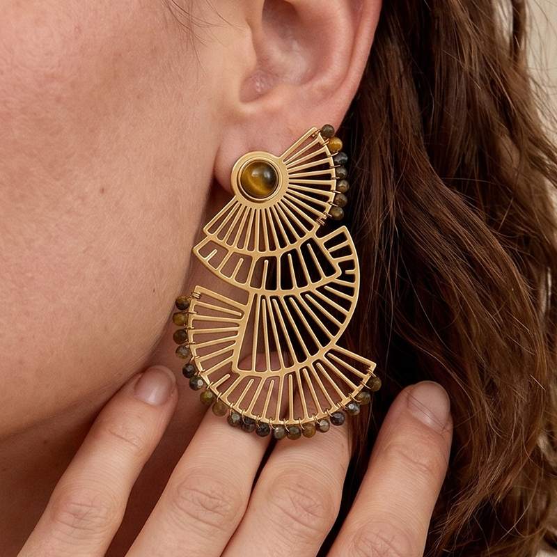 Ivanda Filigree Teardrop Earrings with Lapis PVD 18K Gold Plated Stainless Steel YWD8-E2504970 Ivanda Filigree Teardrop Earrings with Lapis PVD 18K Gold Plated Stainless Steel YWD8-E2504970 - view 4