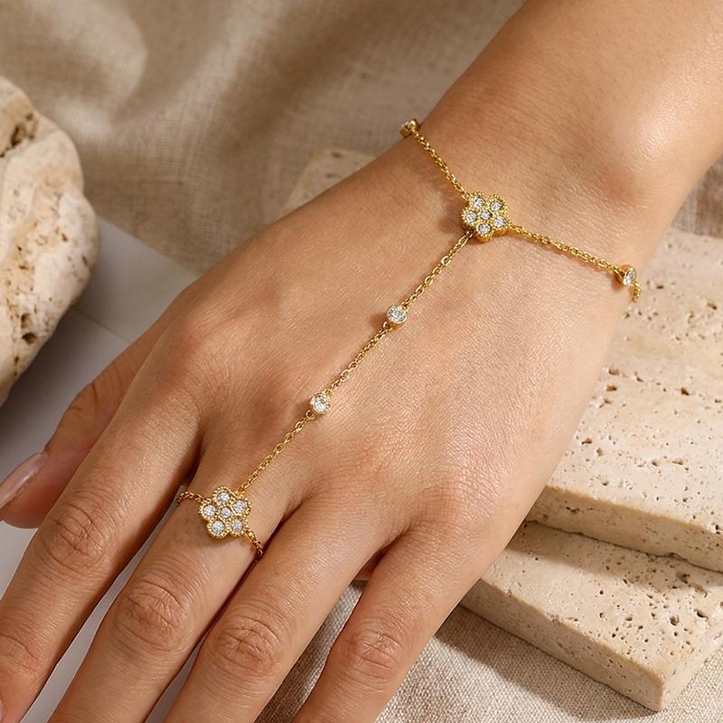 Ivanda Butterfly Pearl Hand Chain PVD 18K Gold Plated Stainless Steel CHOFS-0330-J-W - view 2