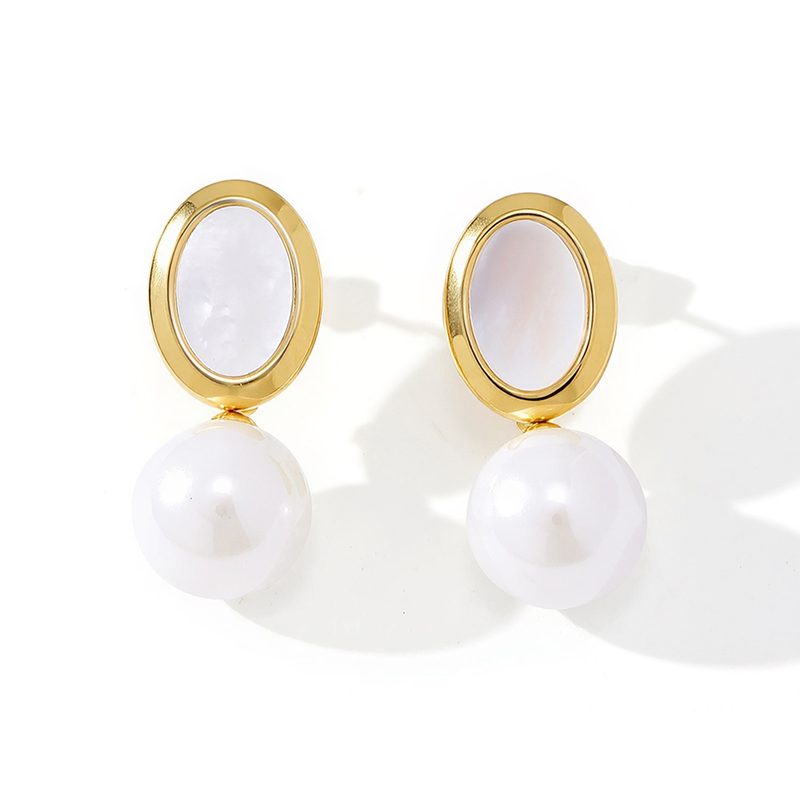 Ivanda Heart Outline Pearl Drop Earrings Gold CHZRK616-41 - view 4