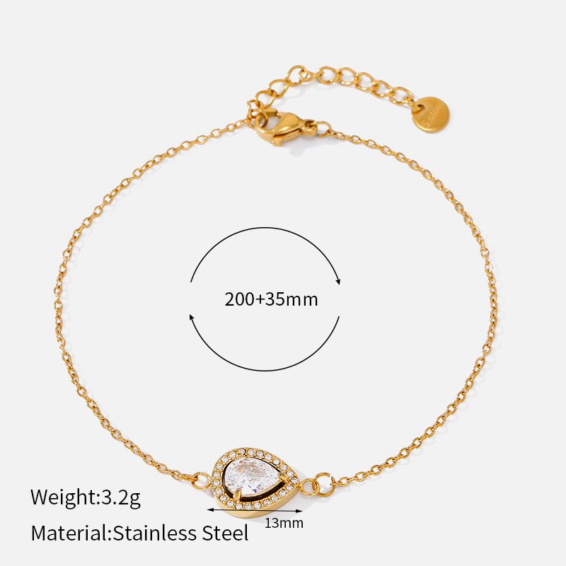 Ivanda Green Stone Halo Bracelet Gold CHZRK616-23 - view 4
