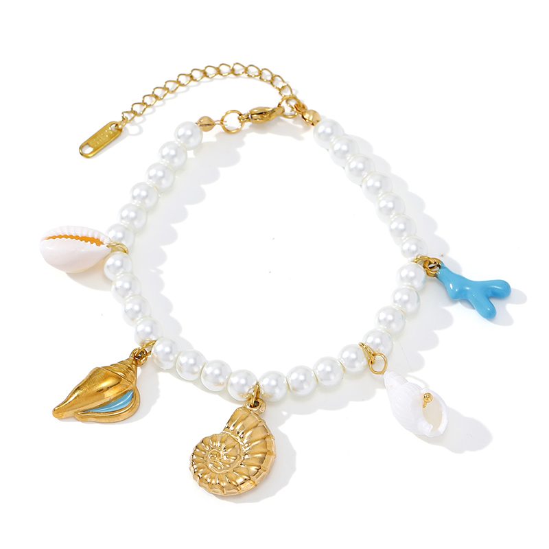 Ivanda Pearl Beach Charm Bracelet Conch Coral CHZRK616-20 - view 4