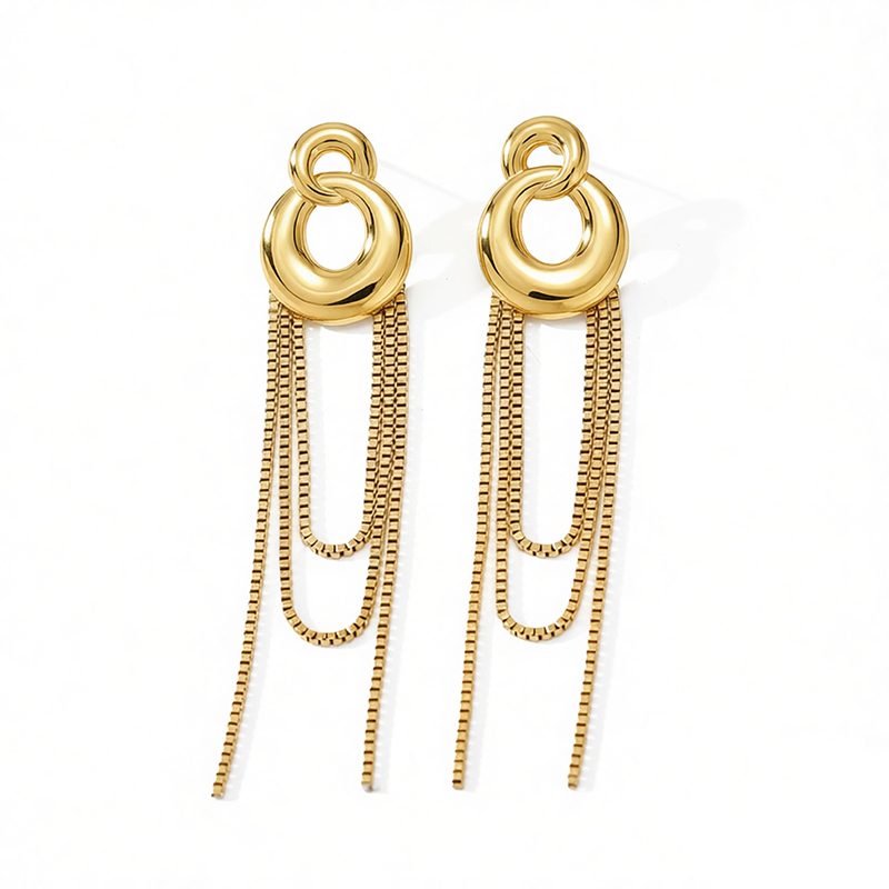 Ivanda Chain Tassel Drop Earrings Gold CHZRK616-44 Ivanda Chain Tassel Drop Earrings Gold CHZRK616-44 - view 4