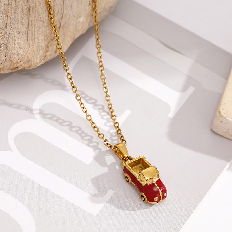 Ivanda Red Cherry Pendant Necklace Gold CPXB-099 - view 3