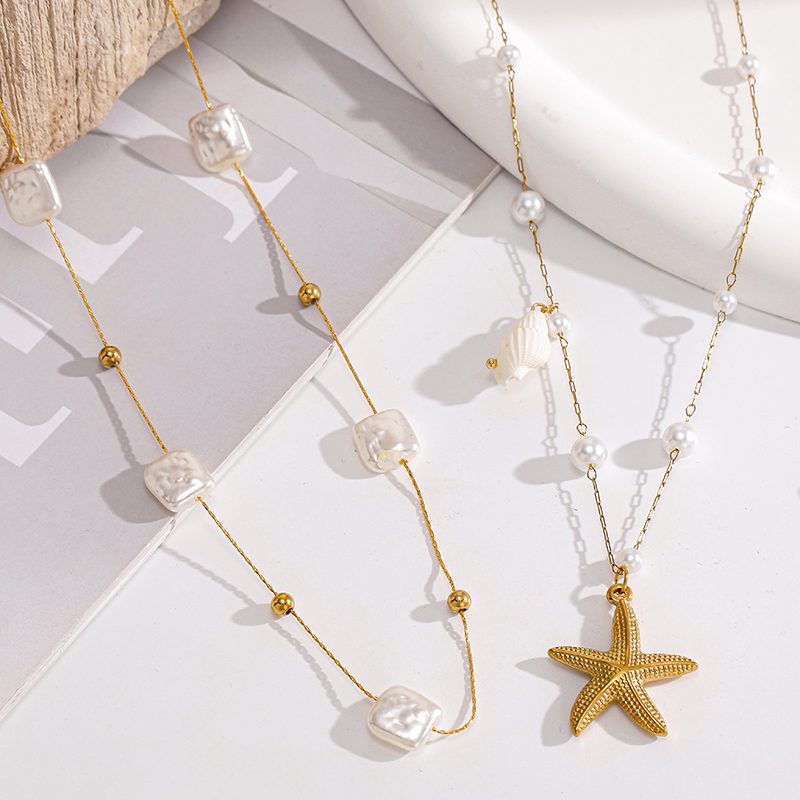 Ivanda Cube Crystal Station Necklace Long Gold CHZRK616-9 - view 5
