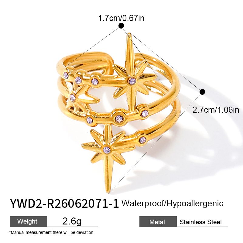 Ivanda North Star Double Band Ring Gold YWD2-R26062071-1 Ivanda North Star Double Band Ring Gold YWD2-R26062071-1 - view 1