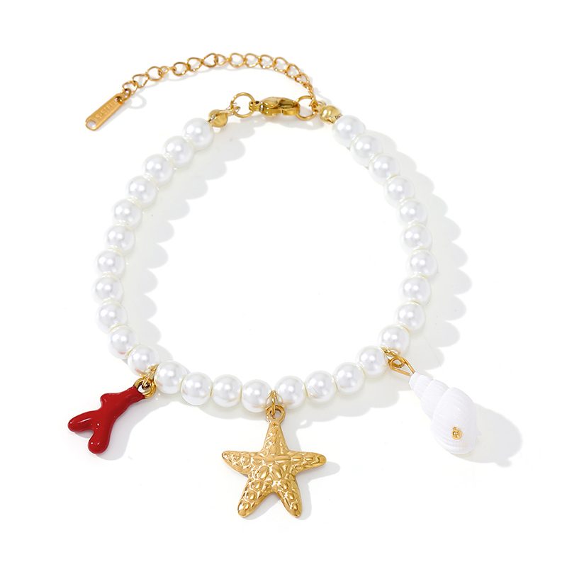 Ivanda Pearl Beach Charm Bracelet Conch Coral CHZRK616-20 - view 3