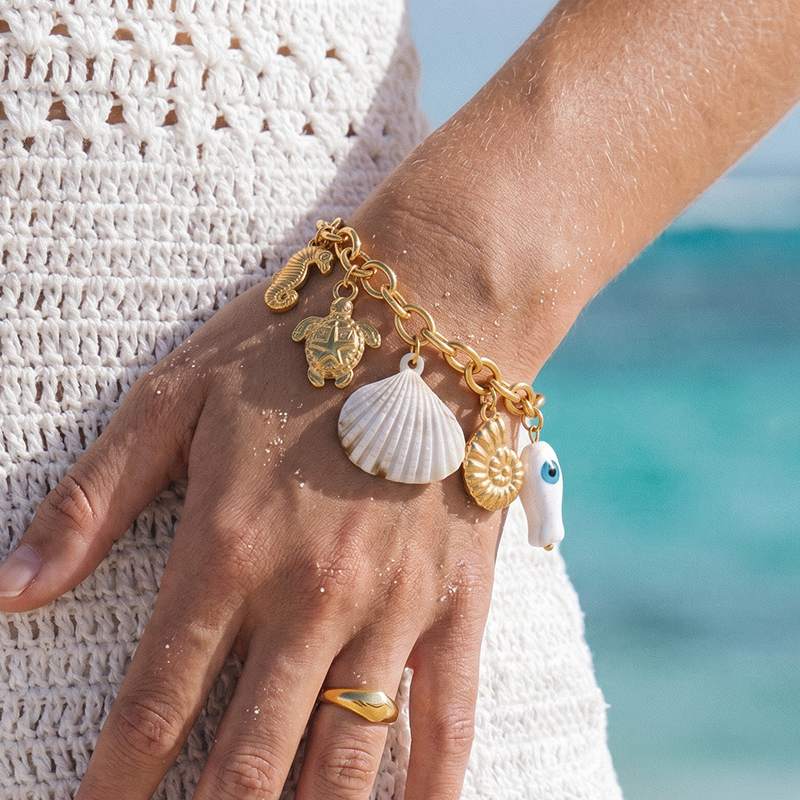 Ivanda Sea Life Charm Bracelet PVD 18K Gold Plated Stainless Steel CHSL01531-1 - view 2