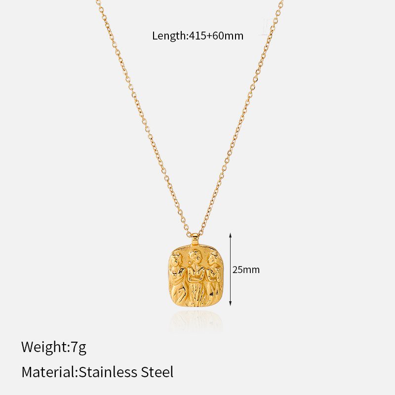 Ivanda Vintage Coin Pendant Necklace PVD 18K Gold Plated Stainless Steel CHGXL-2123-J Ivanda Vintage Coin Pendant Necklace PVD 18K Gold Plated Stainless Steel CHGXL-2123-J - view 5
