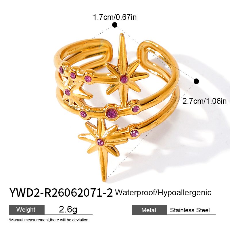 Ivanda North Star Double Band Ring Gold YWD2-R26062071-1 Ivanda North Star Double Band Ring Gold YWD2-R26062071-1 - view 2