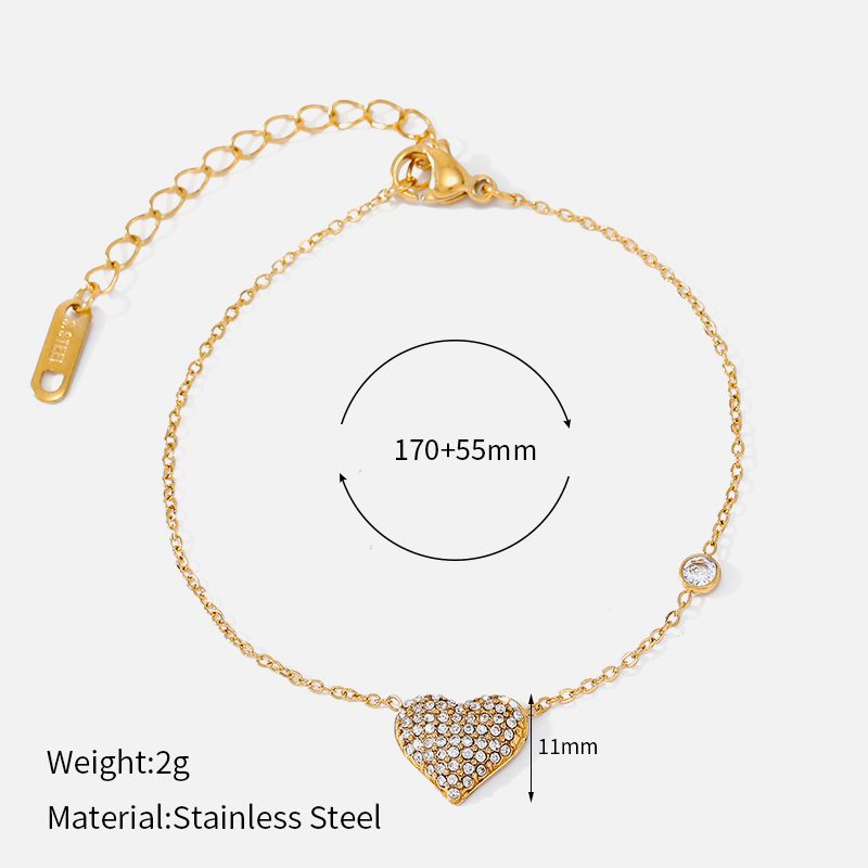Ivanda Pavé Heart Bracelet Delicate Gold CHZRK616-18 - view 1