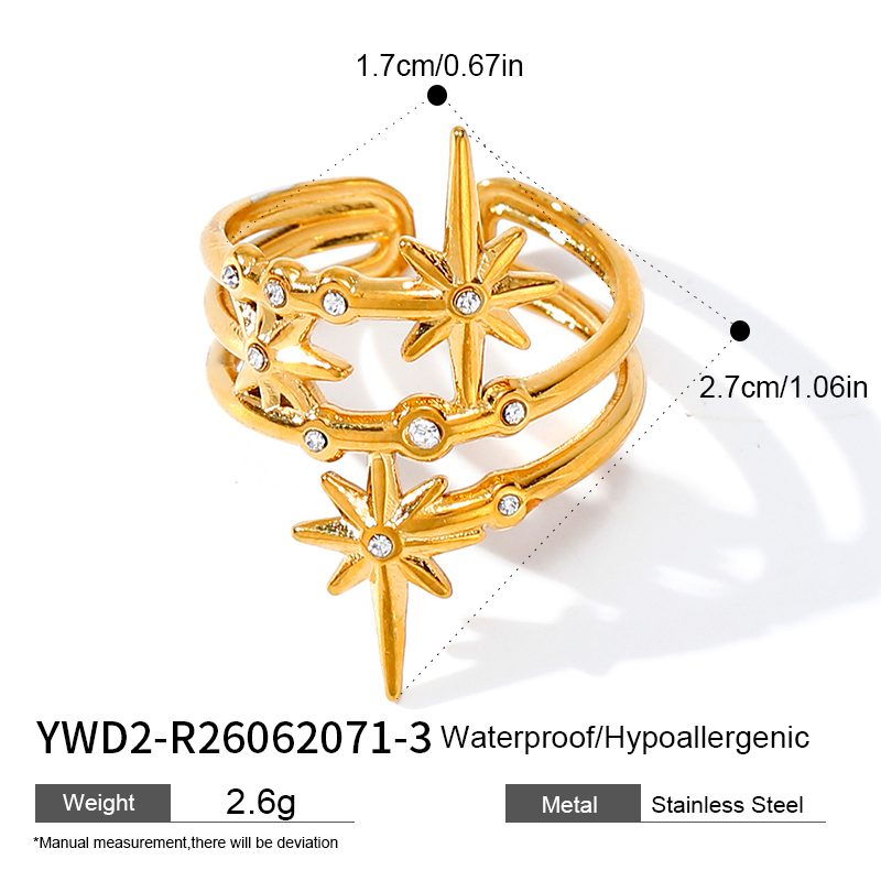 Ivanda North Star Double Band Ring Gold YWD2-R26062071-1 Ivanda North Star Double Band Ring Gold YWD2-R26062071-1 - view 3