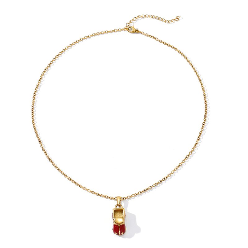 Ivanda Red Cherry Pendant Necklace Gold CPXB-099 - view 2