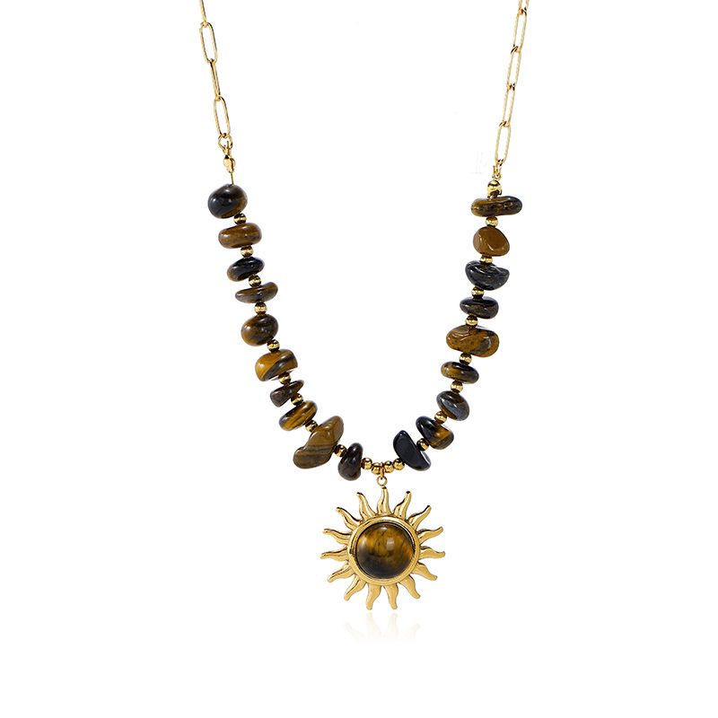 Ivanda Howlite Stone Cameo Necklace PVD 18K Gold Plated Stainless Steel CHXL02669-1 Ivanda Howlite Stone Cameo Necklace PVD 18K Gold Plated Stainless Steel CHXL02669-1 - view 6