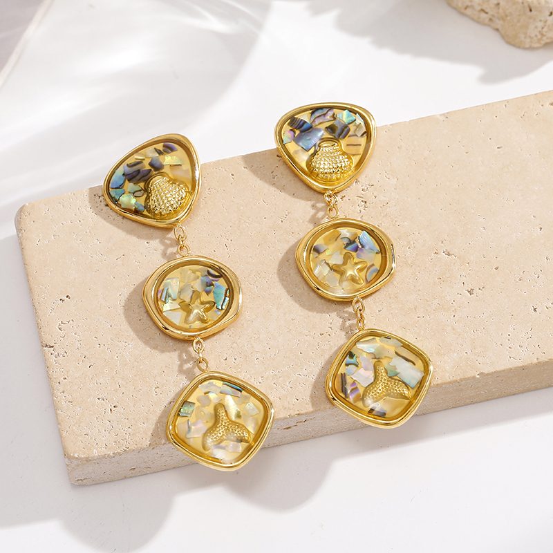 Ivanda Heart Link Stone Drop Necklace Gold CHPJ26710-4 Ivanda Heart Link Stone Drop Necklace Gold CHPJ26710-4 - view 4