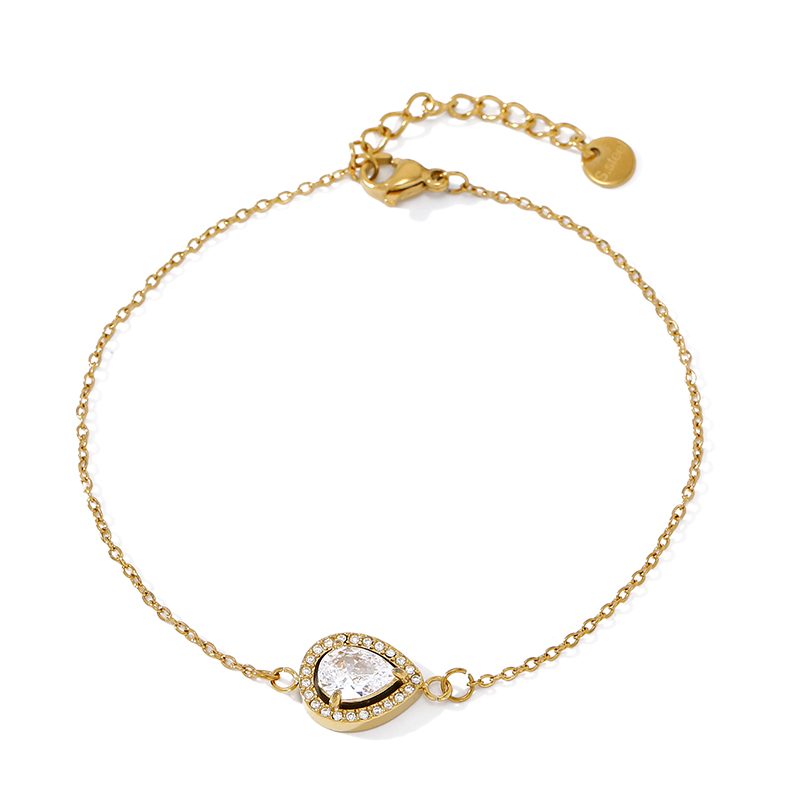Ivanda Green Stone Halo Bracelet Gold CHZRK616-23 - view 5