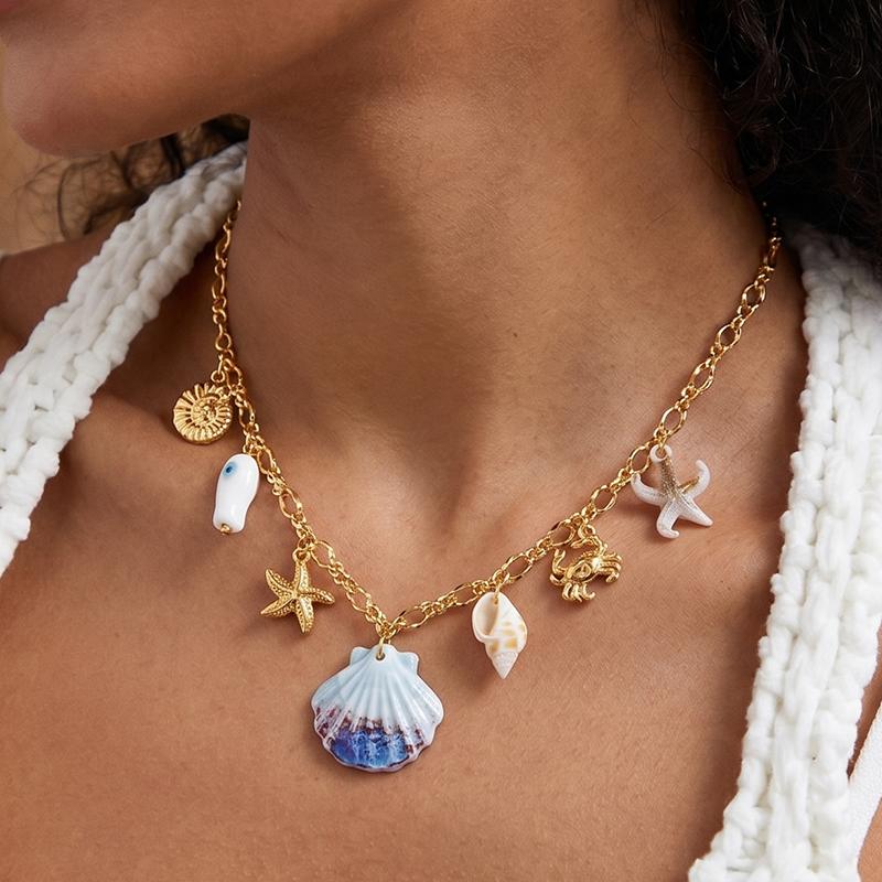 Ivanda Fruit & Flower Charm Necklace PVD 18K Gold Plated Stainless Steel CHXL02076-1 Ivanda Fruit & Flower Charm Necklace PVD 18K Gold Plated Stainless Steel CHXL02076-1 - view 3
