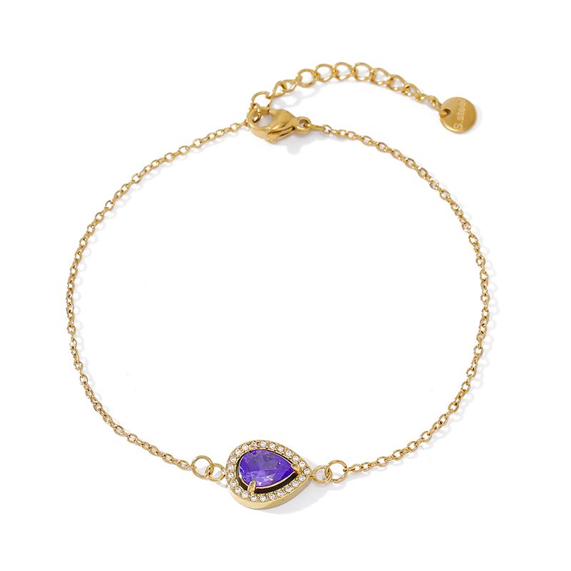 Ivanda Green Stone Halo Bracelet Gold CHZRK616-23 - view 6