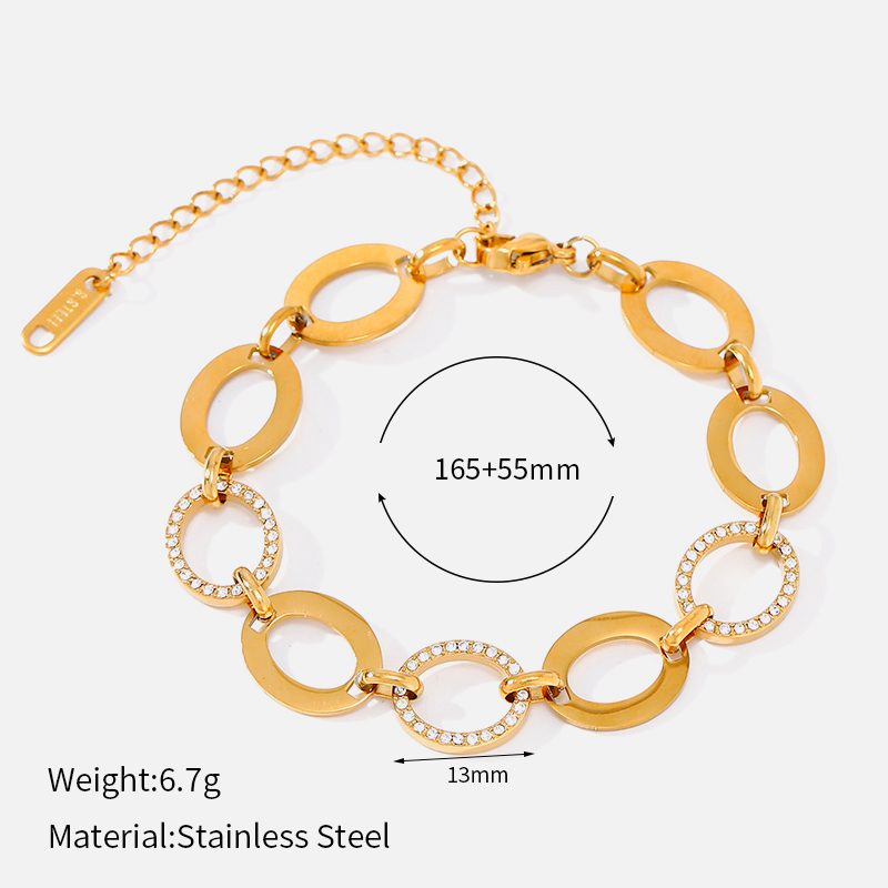 Ivanda Clover Link Bracelet Crystal Gold CHZRK616-1 - view 3