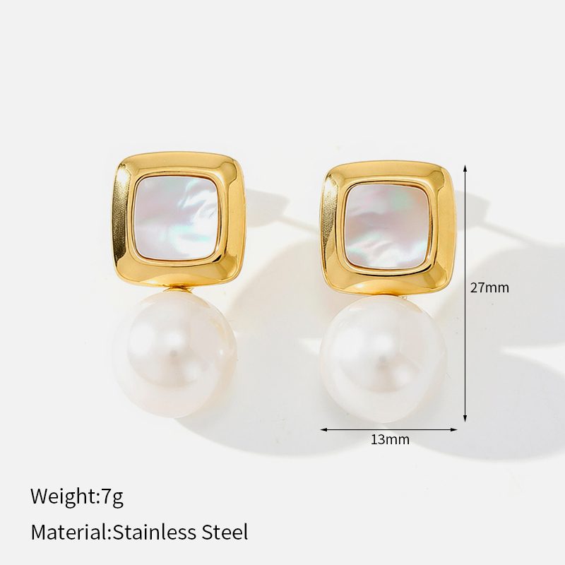 Ivanda Heart Outline Pearl Drop Earrings Gold CHZRK616-41 - view 3