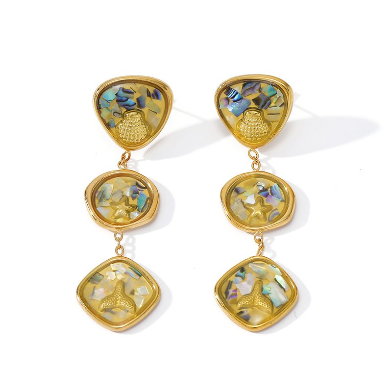 Ivanda Heart Link Stone Drop Necklace Gold CHPJ26710-4 Ivanda Heart Link Stone Drop Necklace Gold CHPJ26710-4 - view 6
