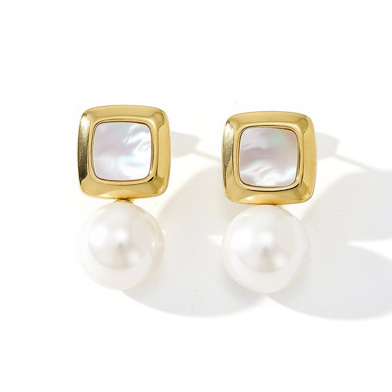 Ivanda Heart Outline Pearl Drop Earrings Gold CHZRK616-41 - view 5