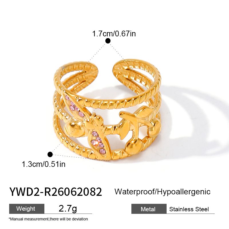 Ivanda Starfish Wide Band Ring Gold Stainless YWD2-R26062081 Ivanda Starfish Wide Band Ring Gold Stainless YWD2-R26062081 - view 2