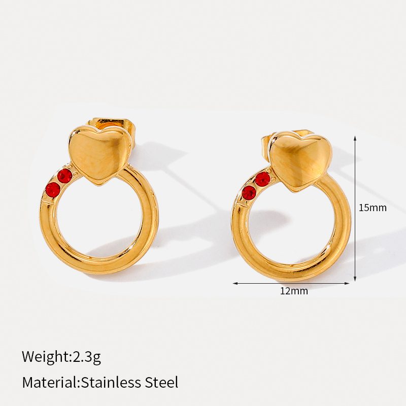 Ivanda Hexagon CZ Stud Earrings PVD 18K Gold Plated Stainless Steel CH1919 - view 6