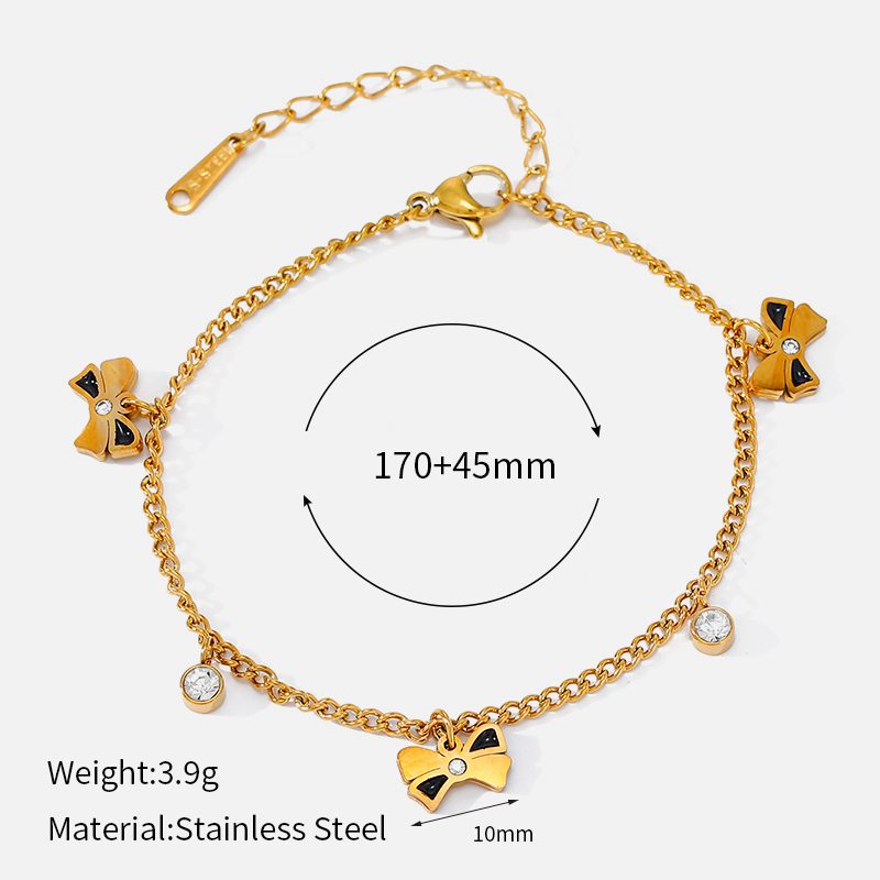 Ivanda Heart Paperclip Anklet PVD 18K Gold Plated Stainless Steel CHOFS-0334-J - view 6