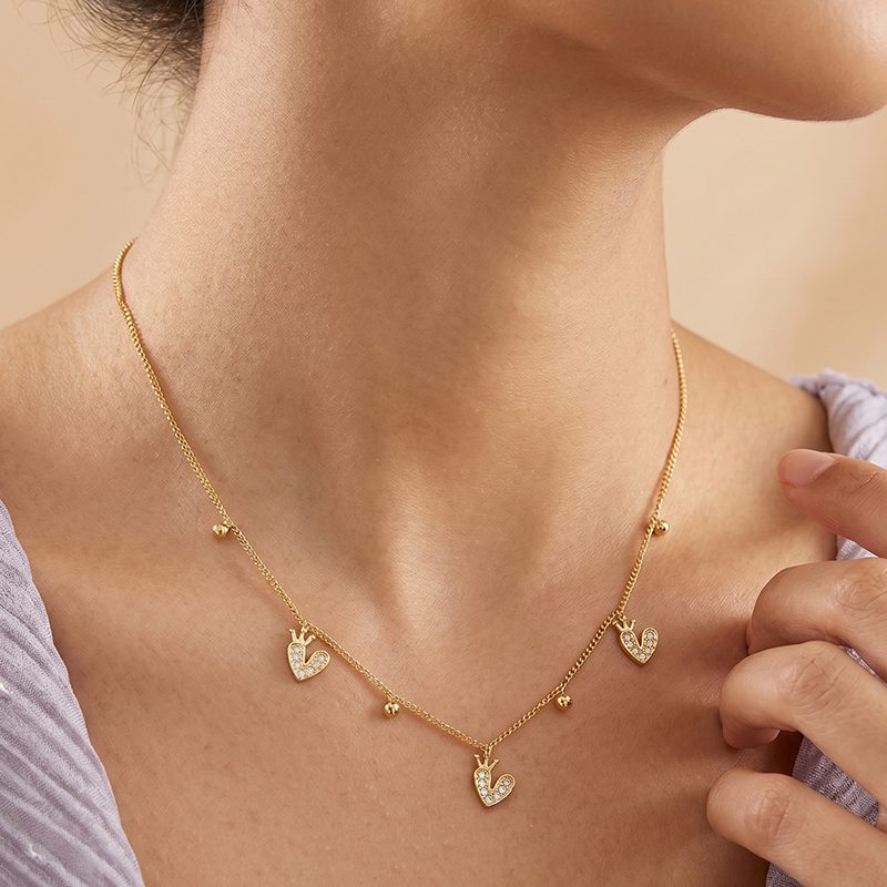Ivanda Love Letter Charm Necklace Gold Stainless CH1927 Ivanda Love Letter Charm Necklace Gold Stainless CH1927 - view 5