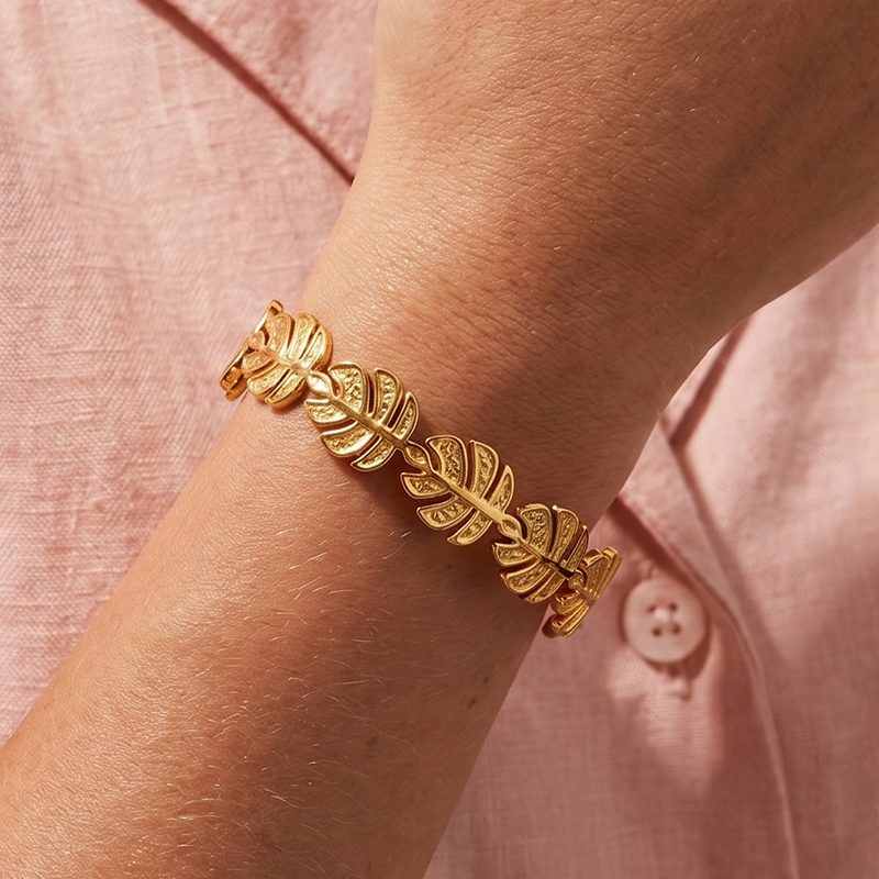 Ivanda Leaf Wreath Bangle Gold Stainless Steel CH1917 - view 5